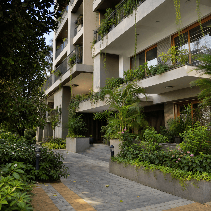 Bengaluru city garden apartment exterior